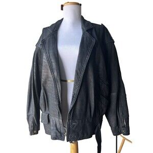 Limited Express Vintage Black 100% Leather Jacket Women's Medium